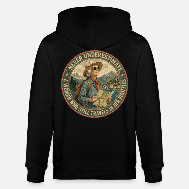 Baroudeuse de 80 ans : L'Aventure Continue - Veste à capuche bio CULTIVATOR Stanley/Stella Unisexe - noir