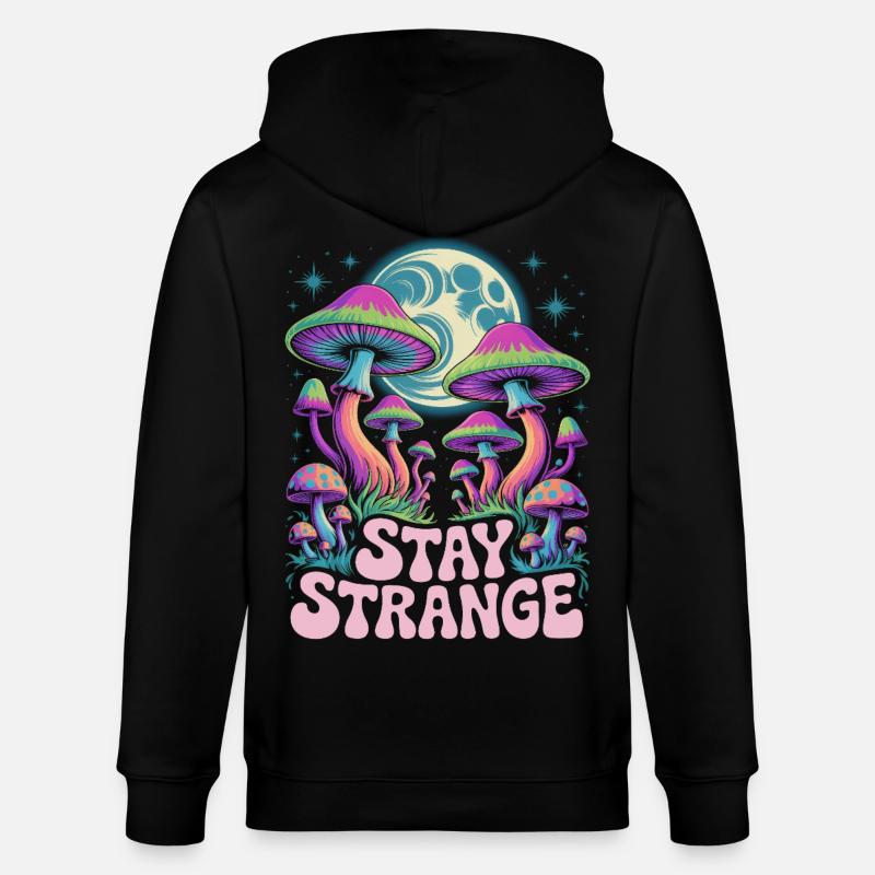 Art de champignons Stay Strange - Veste à capuche bio CULTIVATOR Stanley/Stella Unisexe - noir
