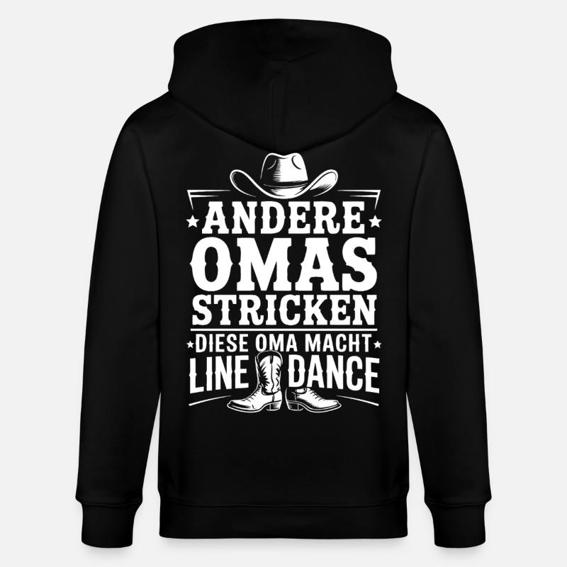 Line Dance Oma - Stanley/Stella Unisex Bio-Kapuzenjacke CULTIVATOR - Schwarz