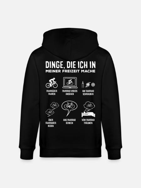 Fahrrad Freizeit Radfahrer Lustiger Spruch - Stanley/Stella Unisex Bio-Kapuzenjacke CULTIVATOR  - Schwarz
