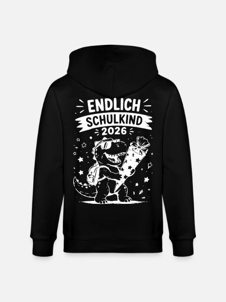Endlich Schulkind 2026 - Stanley/Stella Unisex Bio-Kapuzenjacke CULTIVATOR - Schwarz