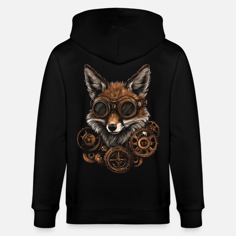 Fuchs Steampunk - Stanley/Stella Unisex Bio-Kapuzenjacke CULTIVATOR  - Schwarz