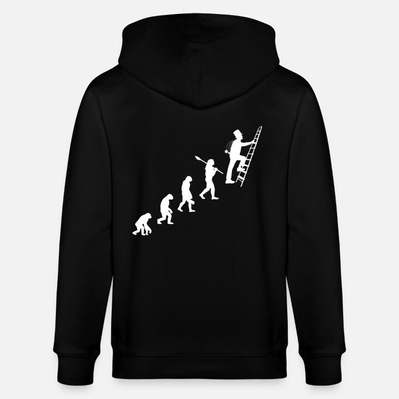 Schornsteinfeger Glück Evolution Geschenk - Stanley/Stella Unisex Bio-Kapuzenjacke CULTIVATOR  - Schwarz