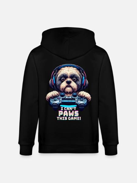 Game nerds, Shih Tzu doggy lovers - Stanley/Stella CULTIVATOR  Unisex Organic Hooded Jacket - black
