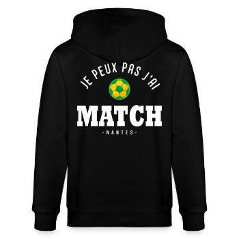 Je peux pas j ai Match football Nantes - Veste à capuche bio CULTIVATOR Stanley/Stella Unisexe - noir - Dos - Anna (173cm)