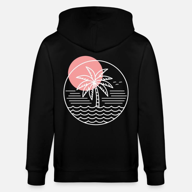 Palm Tree Circle - Stanley/Stella CULTIVATOR  Unisex Organic Hooded Jacket - black