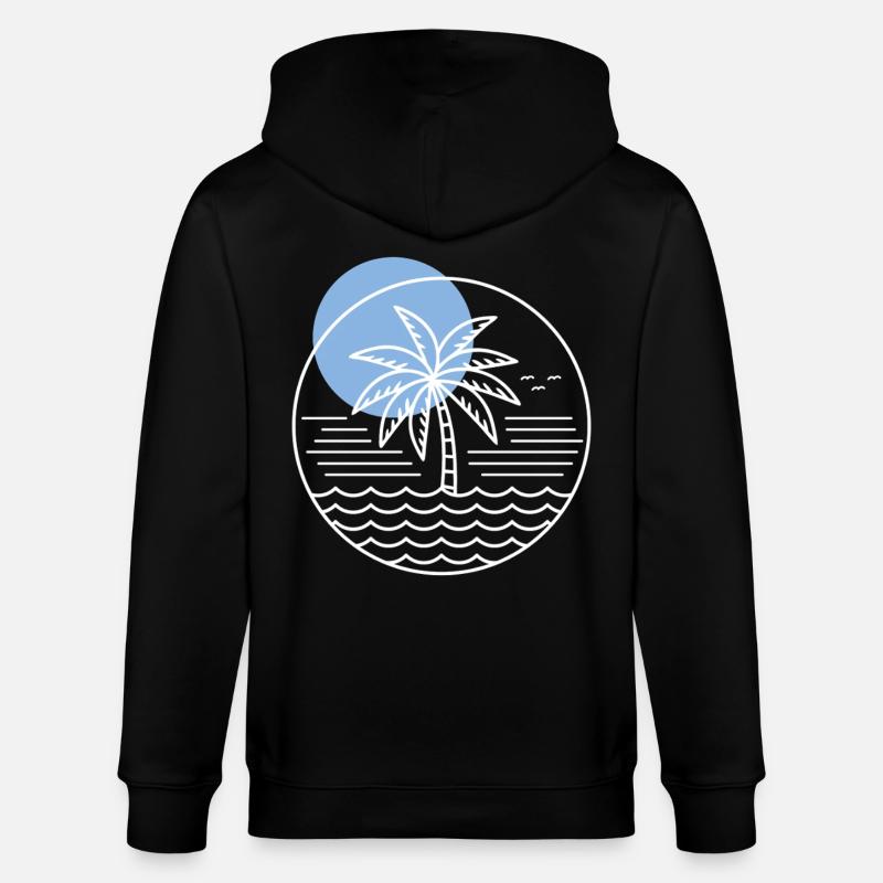 Palm Tree Circle - Stanley/Stella CULTIVATOR  Unisex Organic Hooded Jacket - black