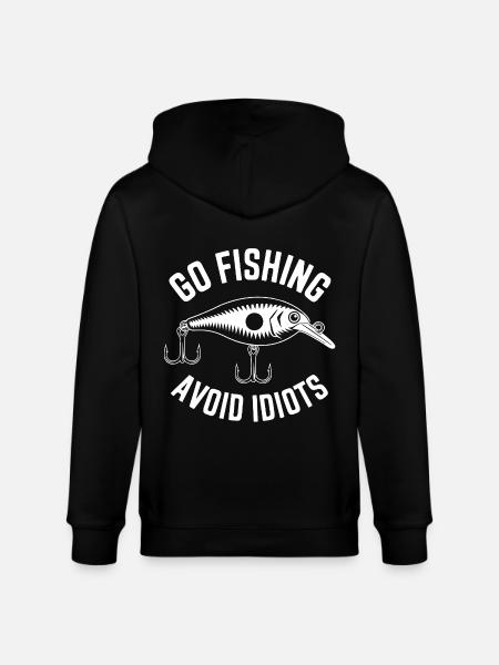 Go fishing and avoid people - Stanley/Stella CULTIVATOR Unisex Organic Hooded Jacket - black