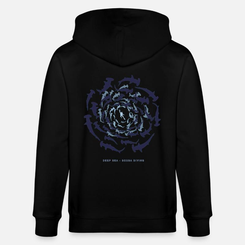 Grandes mers - Plongée sous-marine - Requin-marteau - Veste à capuche bio CULTIVATOR Stanley/Stella Unisexe - noir