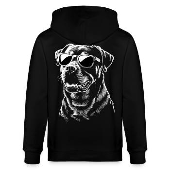 Rottweiler avec des lunettes - Veste à capuche bio CULTIVATOR Stanley/Stella Unisexe - noir - Dos - Anna (173cm)