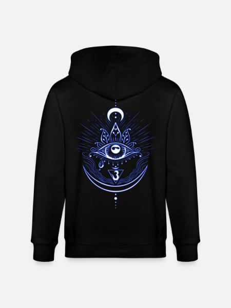 Third Eye Chakra Symbol Third Eye - Stanley/Stella CULTIVATOR  Unisex Organic Hooded Jacket - black
