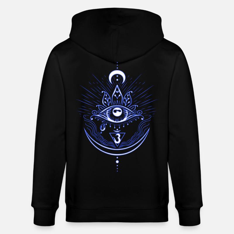 Troisième œil Chakra Symbole Troisième Œil - Veste à capuche bio CULTIVATOR Stanley/Stella Unisexe - noir