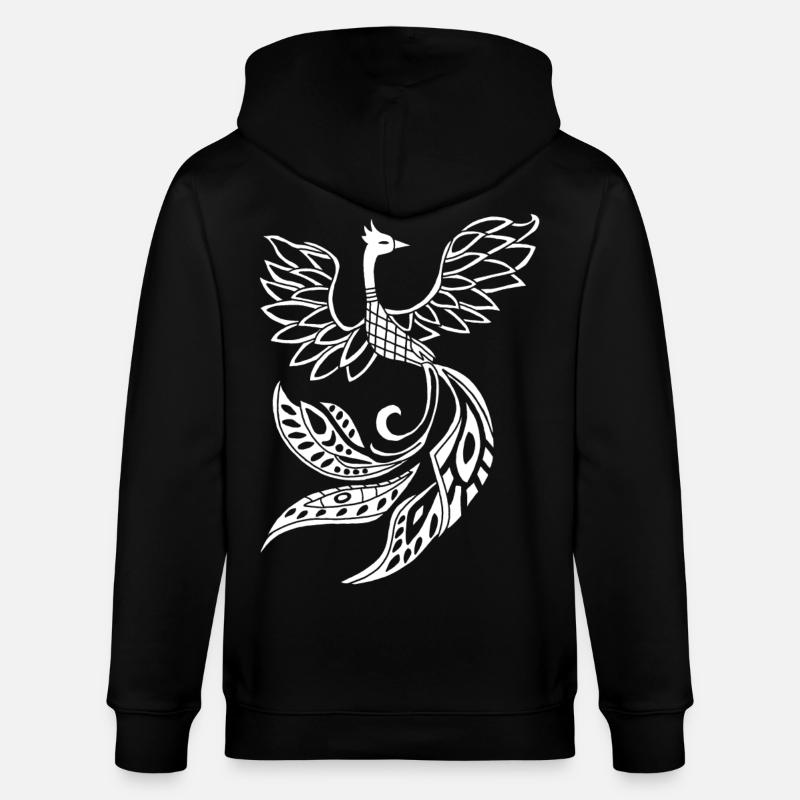 Oiseau phénix blanc - Veste à capuche bio CULTIVATOR Stanley/Stella Unisexe - noir