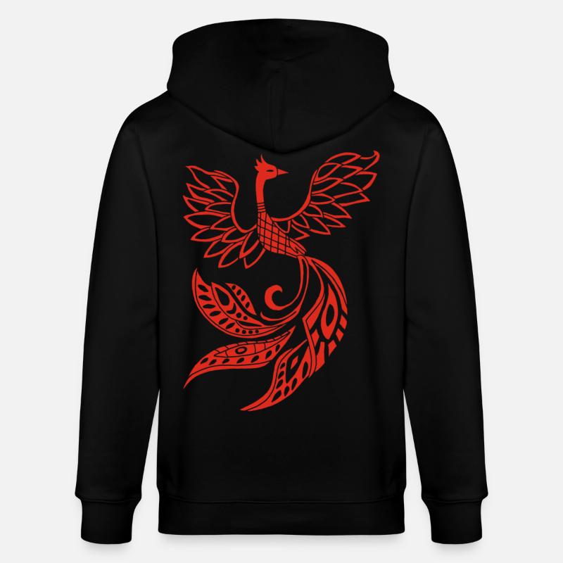 Roter Phönixvogel - Stanley/Stella Unisex Bio-Kapuzenjacke CULTIVATOR  - Schwarz