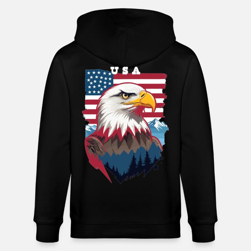 Pygargue à tête blanche - Veste à capuche bio CULTIVATOR Stanley/Stella Unisexe - noir