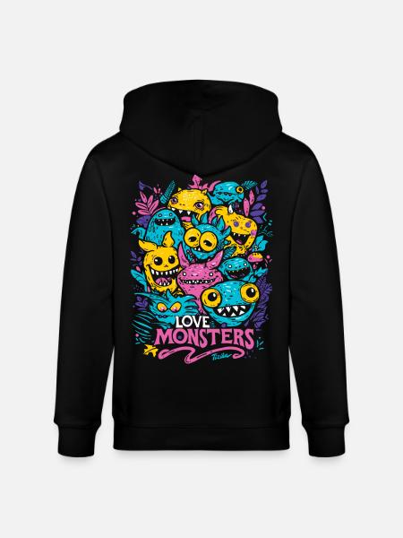 Love Monsters - Stanley/Stella CULTIVATOR Unisex Organic Hooded Jacket - black