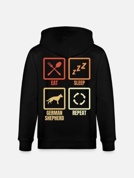 Eat Sleep Shepherd Dog Repeat - Stanley/Stella CULTIVATOR  Unisex Organic Hooded Jacket - black