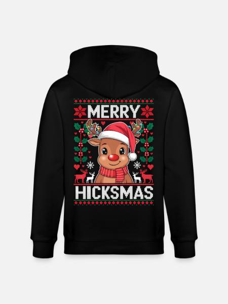 Reindeer Rudolph Christmas - Stanley/Stella CULTIVATOR Unisex Organic Hooded Jacket - black