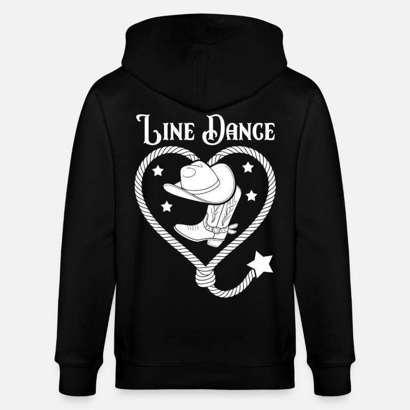 Line Dance Herz Lasso - Stanley/Stella Unisex Bio-Kapuzenjacke CULTIVATOR  - Schwarz