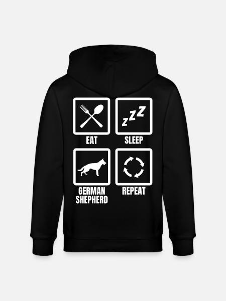 Eat Sleep German Shepherd Repeat - Stanley/Stella CULTIVATOR  Unisex Organic Hooded Jacket - black