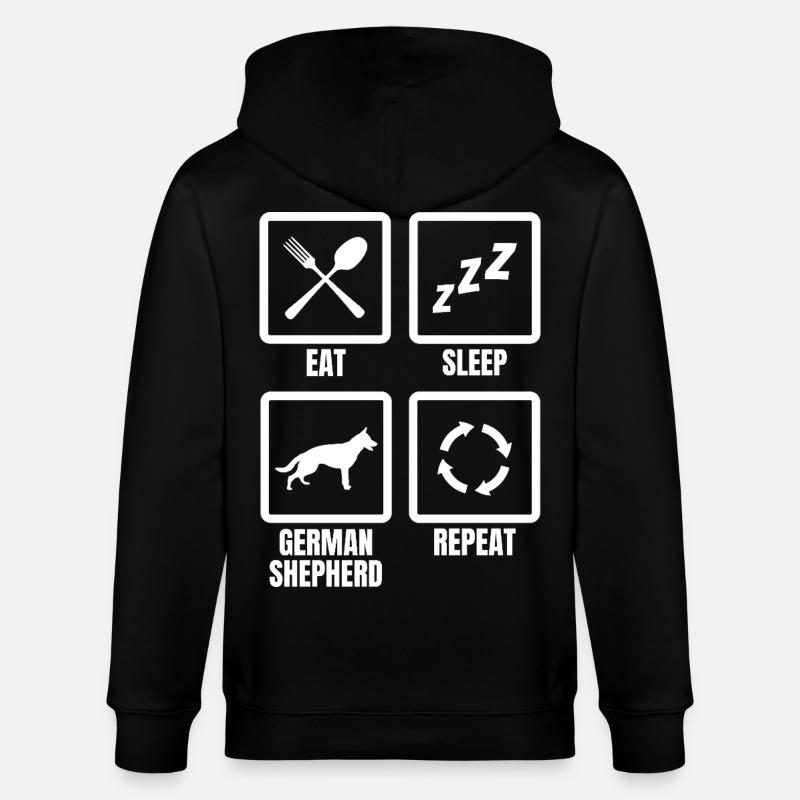 Eat Sleep German Shepherd Repeat - Stanley/Stella CULTIVATOR  Unisex Organic Hooded Jacket - black