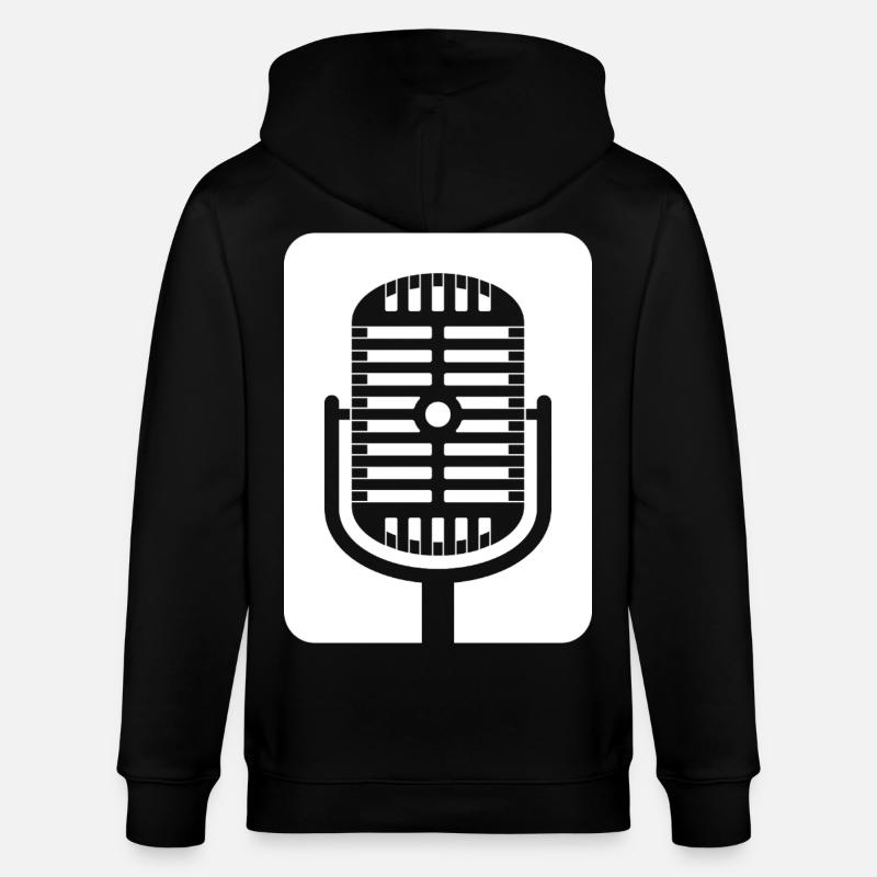 Retro-Mikrofon-Emblem - Stanley/Stella Unisex Bio-Kapuzenjacke CULTIVATOR  - Schwarz