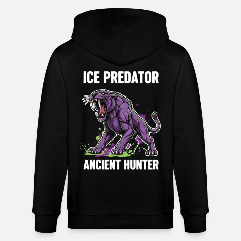 Smilodon-Räuber Uralter Jäger - Stanley/Stella Unisex Bio-Kapuzenjacke CULTIVATOR - Schwarz