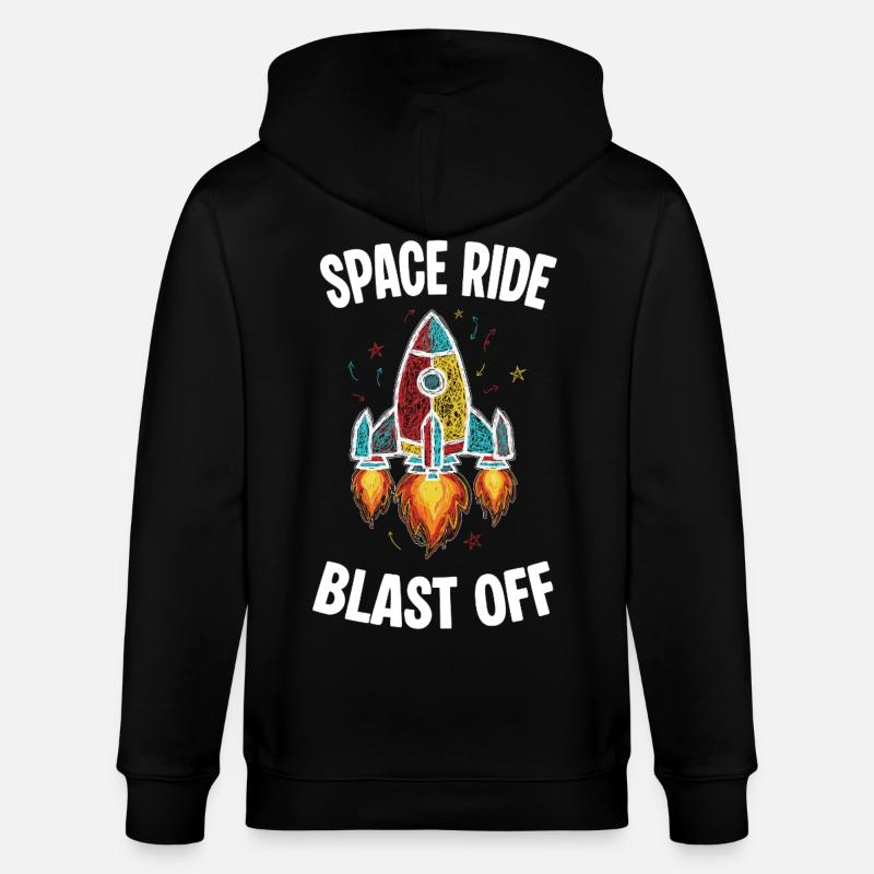 Fusée Espace Retro Scribble Blast Off - Veste à capuche bio CULTIVATOR Stanley/Stella Unisexe - noir
