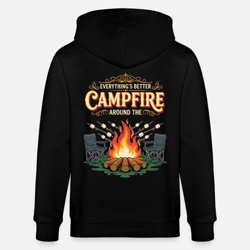 Camping Campfire Marshmallow Everything's Better - Veste à capuche bio CULTIVATOR Stanley/Stella Unisexe - noir