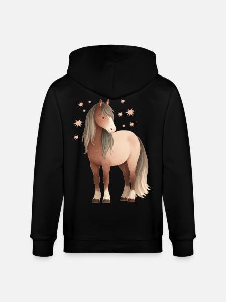 Pferd Sterne - Stanley/Stella Unisex Bio-Kapuzenjacke CULTIVATOR - Schwarz