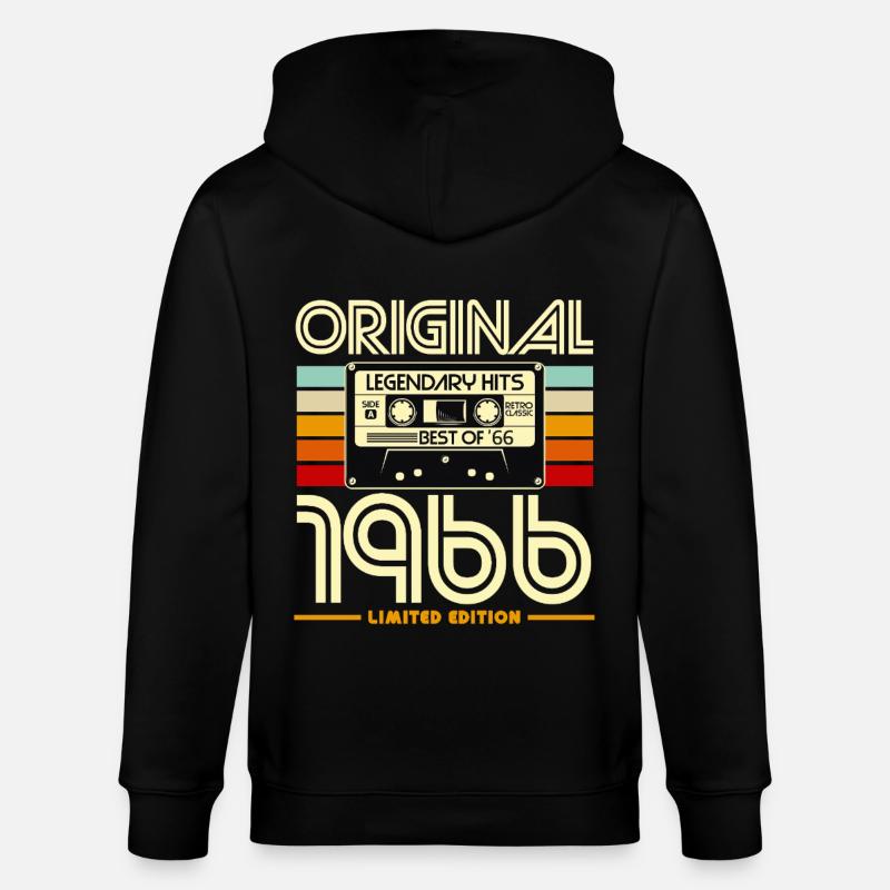 Original 1966 Cassette Retro - Veste à capuche bio CULTIVATOR Stanley/Stella Unisexe - noir