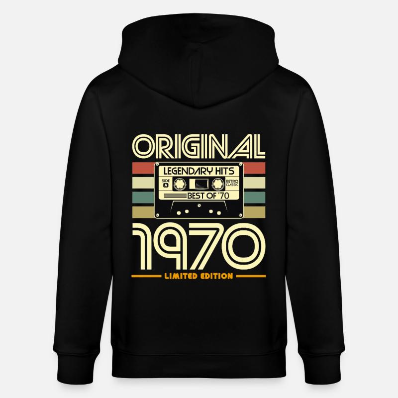 Cassette Rétro 1970 Originale - Veste à capuche bio CULTIVATOR Stanley/Stella Unisexe - noir
