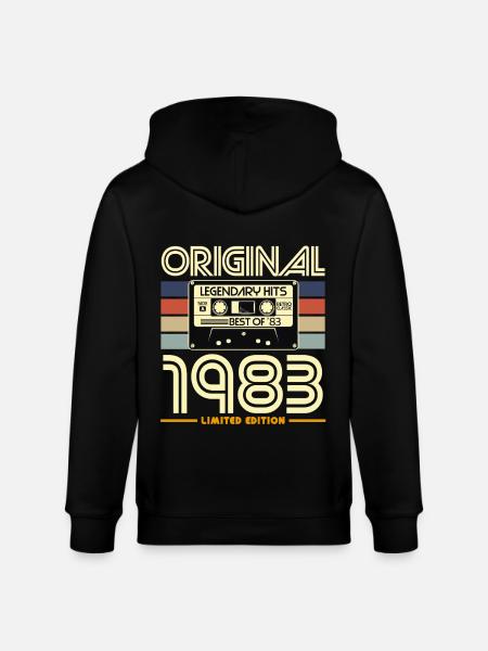 Original 1983 Retro Cassette - Stanley/Stella CULTIVATOR  Unisex Organic Hooded Jacket - black
