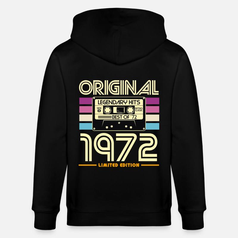 Original 1972 Cassette Retro - Veste à capuche bio CULTIVATOR Stanley/Stella Unisexe - noir