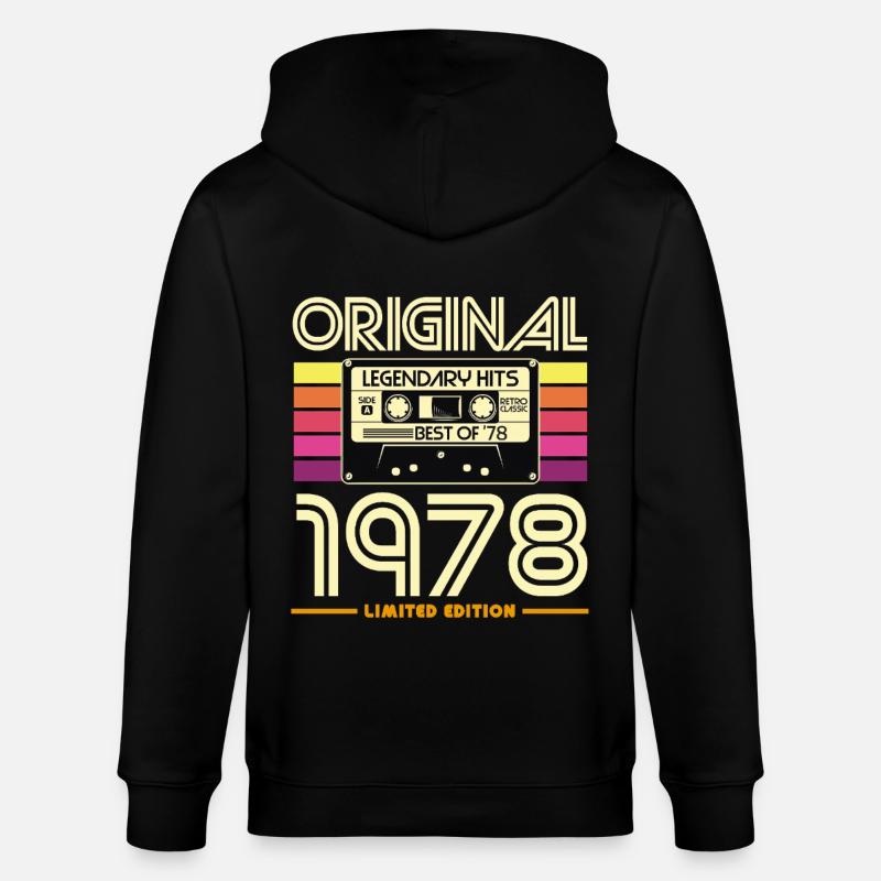 Cassette Retro 1978 Edition - Veste à capuche bio CULTIVATOR Stanley/Stella Unisexe - noir