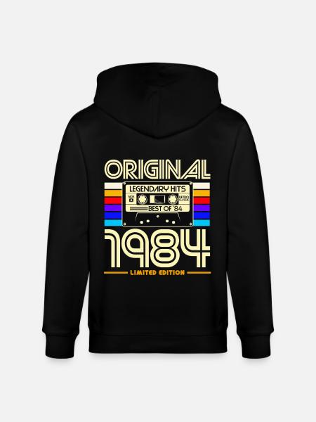 Original 1984 Retro Cassette - Stanley/Stella CULTIVATOR Unisex Organic Hooded Jacket - black