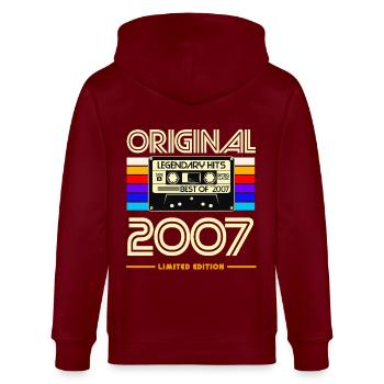 Original 2007: Hits rétro cassette - Veste à capuche bio CULTIVATOR Stanley/Stella Unisexe - bordeaux - Dos - Anna (173cm)