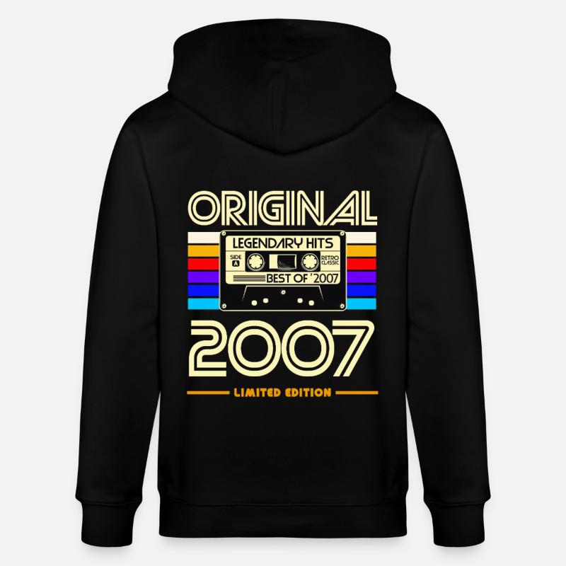 Original 2007: Hits rétro cassette - Veste à capuche bio CULTIVATOR Stanley/Stella Unisexe - noir