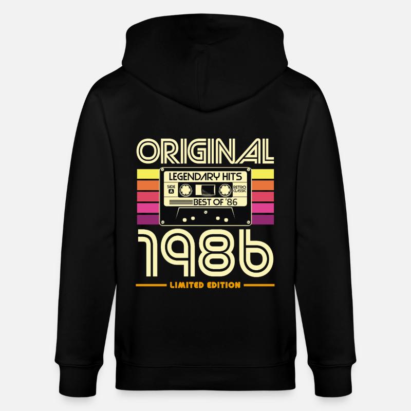 Cassette 1986 Édition Limitée Rétro - Veste à capuche bio CULTIVATOR Stanley/Stella Unisexe - noir