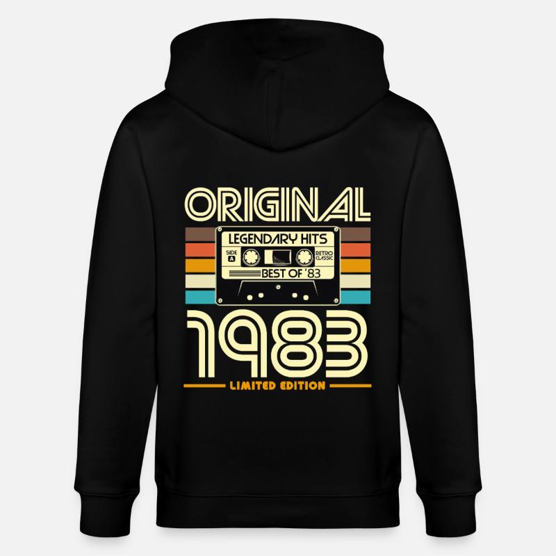 Originale Retro-Kassette von 1983 - Stanley/Stella Unisex Bio-Kapuzenjacke CULTIVATOR  - Schwarz