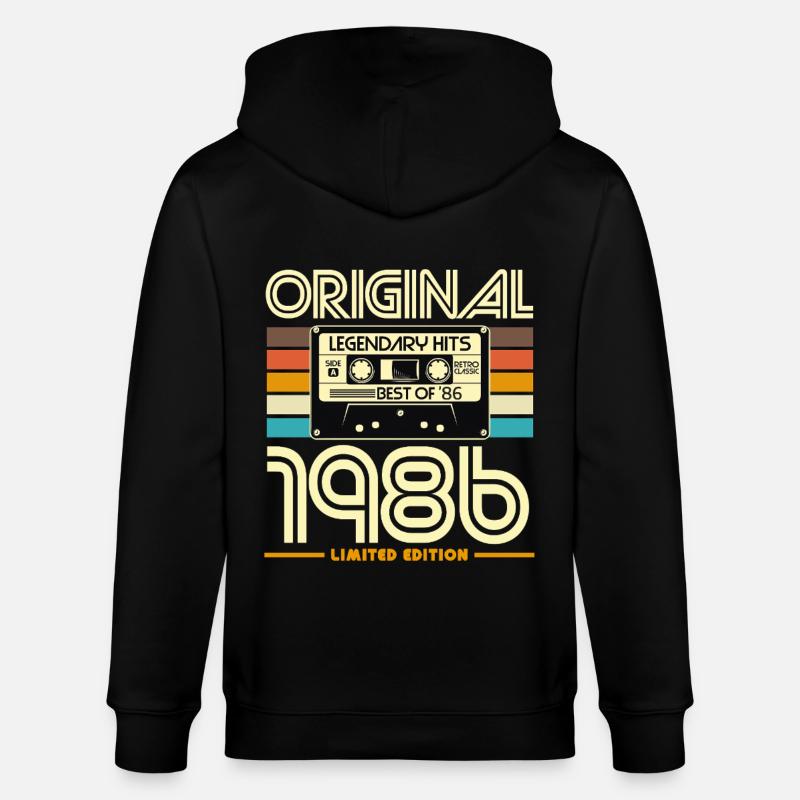 Originale limitierte Retro-Kassette von 1986 - Stanley/Stella Unisex Bio-Kapuzenjacke CULTIVATOR  - Schwarz