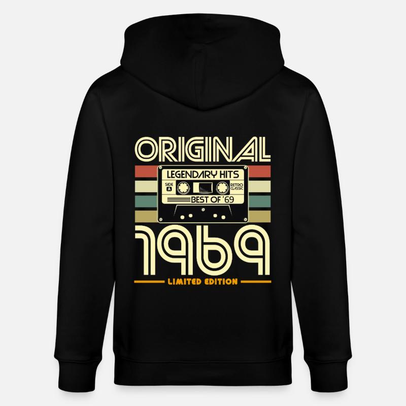 Original 1969 Rétro Cassette - Veste à capuche bio CULTIVATOR Stanley/Stella Unisexe - noir