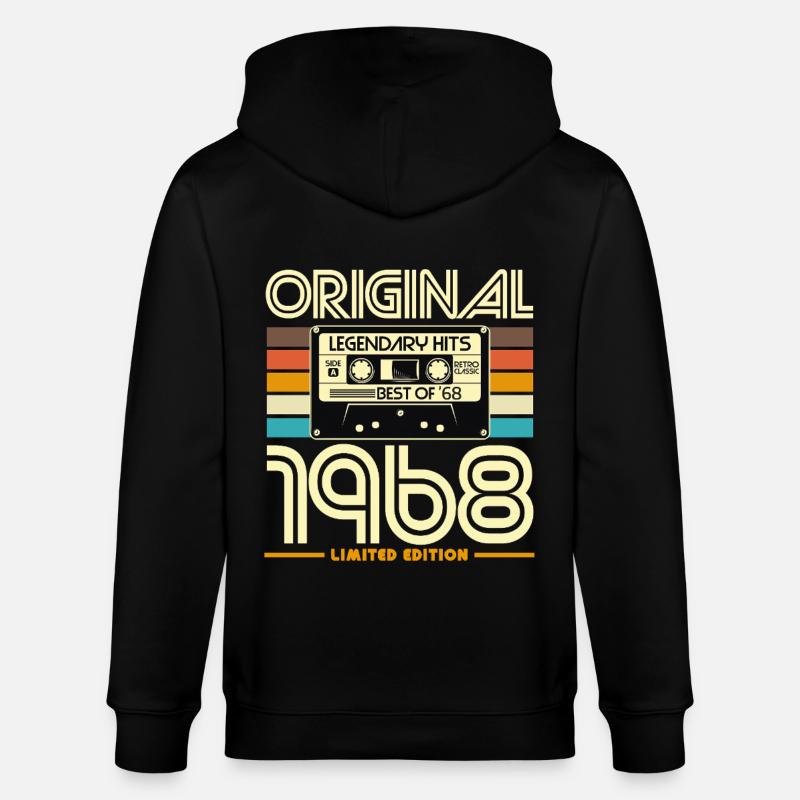 Originalkassette von 1968 Retro - Stanley/Stella Unisex Bio-Kapuzenjacke CULTIVATOR - Schwarz