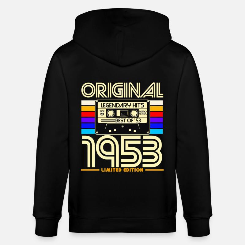 Original 1953 Cassette Rétro - Veste à capuche bio CULTIVATOR Stanley/Stella Unisexe - noir
