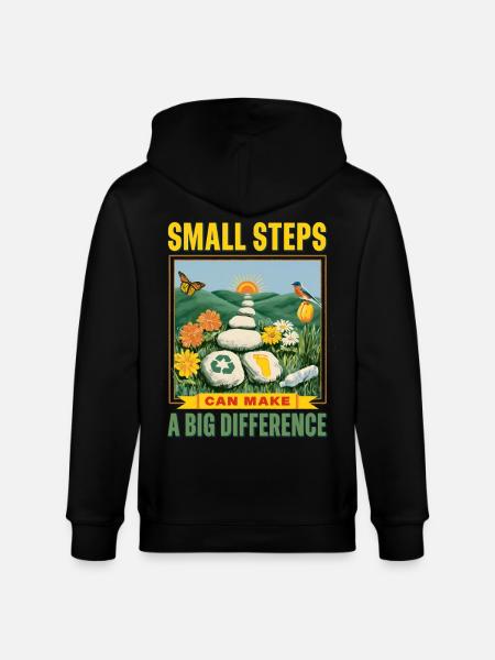 Small steps, big impact - Stanley/Stella CULTIVATOR Unisex Organic Hooded Jacket - black