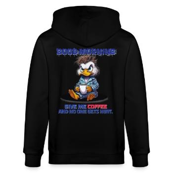 Bonjour – Donnez-moi du café et personne ne sera blessé - Veste à capuche bio CULTIVATOR Stanley/Stella Unisexe - noir - Dos - Anna (173cm)