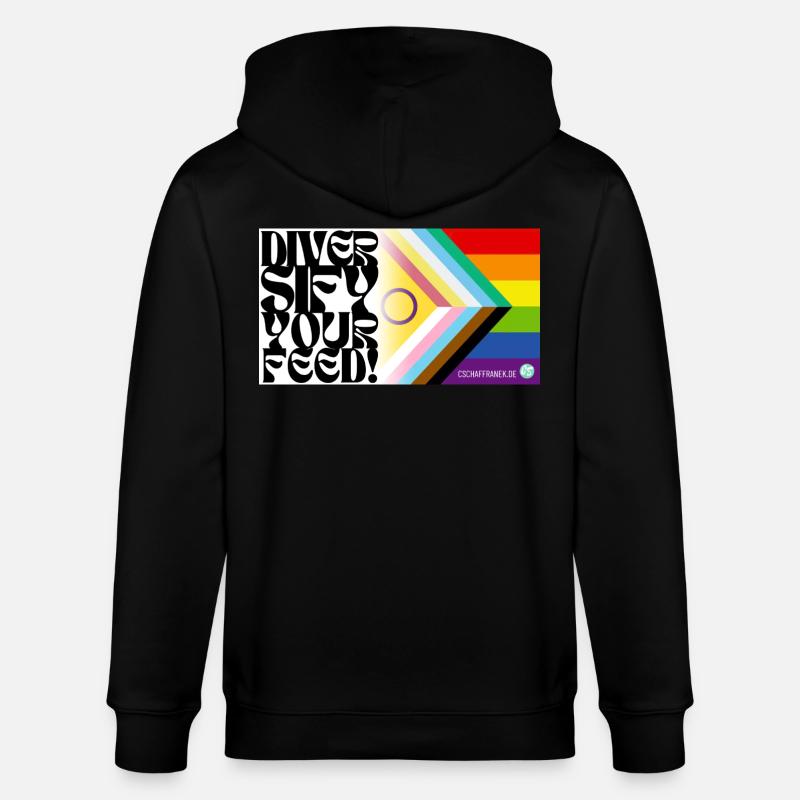 🌈♿ Pride & Disability – Inklusive Flagge - Stanley/Stella Unisex Bio-Kapuzenjacke CULTIVATOR  - Schwarz