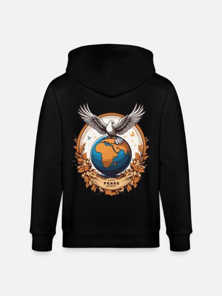 World Peace on Earth - Stanley/Stella CULTIVATOR  Unisex Organic Hooded Jacket - black