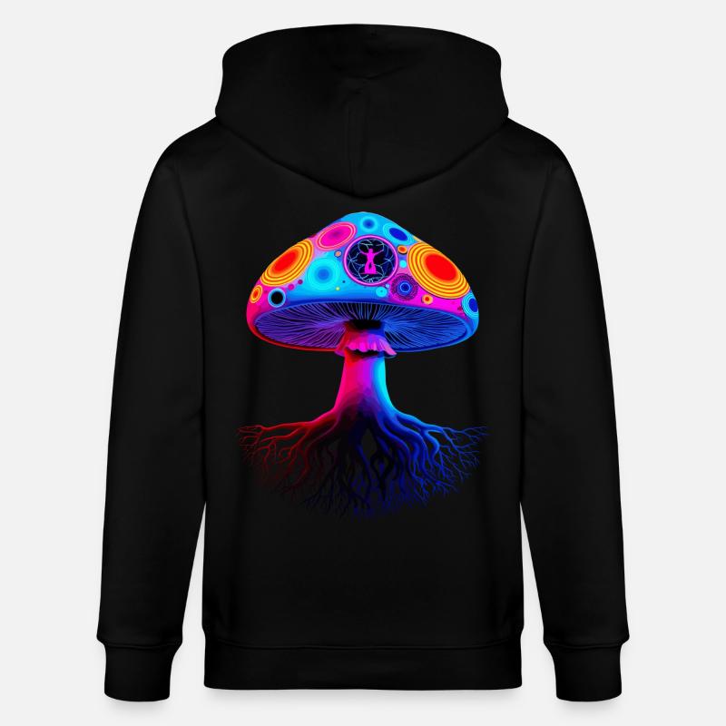Champignon psychédélique - Veste à capuche bio CULTIVATOR Stanley/Stella Unisexe - noir