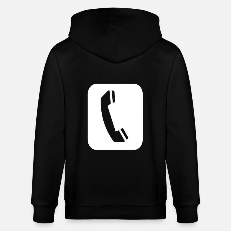 Symbole du combiné téléphonique - Veste à capuche bio CULTIVATOR Stanley/Stella Unisexe - noir